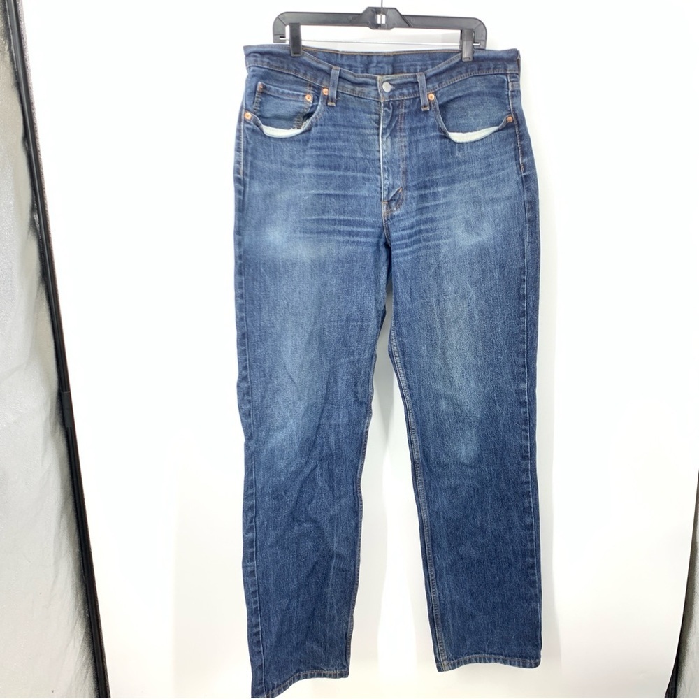 Levis Men Size 36‎ x 36 Jeans 550 Relaxed Fit Pants Cotton Dark Wash Denim